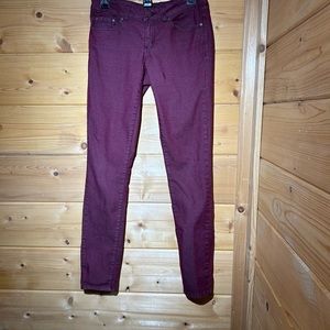 women’s burgundy denim jeans size 2 EUC